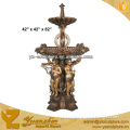 large decorative garden brass tiered fountain with children statues
